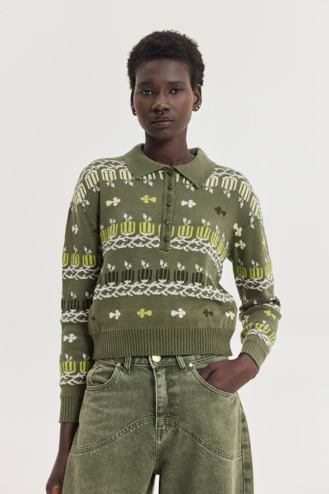 ASTRID KNITTED SWEATSHIRT KHAKI