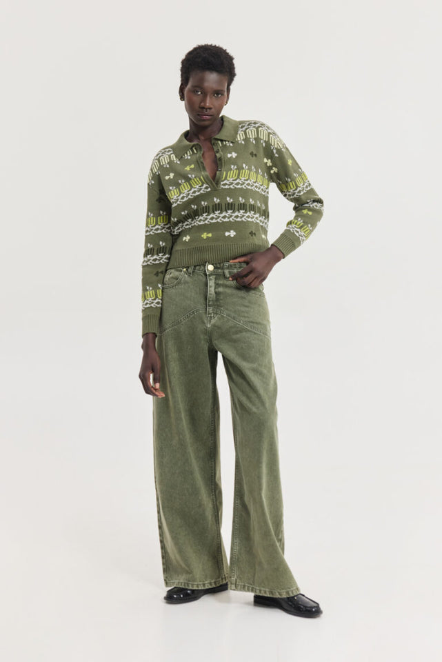 SCORPIO DENIM PANTS OLIVE
