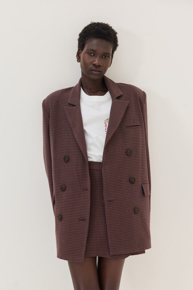 NAIROBI BLAZER ORANGE PLAID