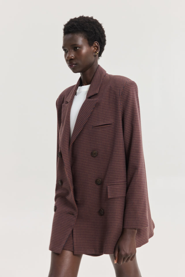 NAIROBI BLAZER ORANGE PLAID
