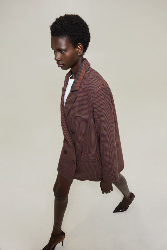 NAIROBI BLAZER ORANGE PLAID