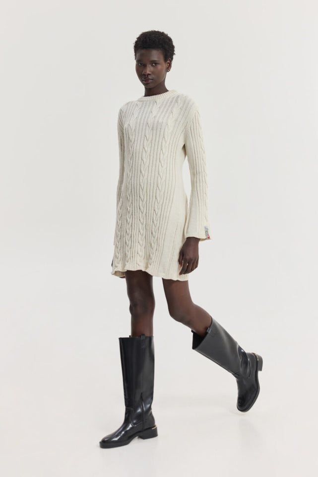 ALUDRA KNITTED DRESS BEIGE