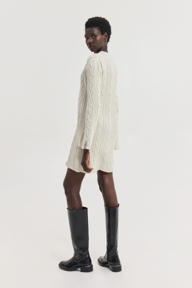 ALUDRA KNITTED DRESS BEIGE
