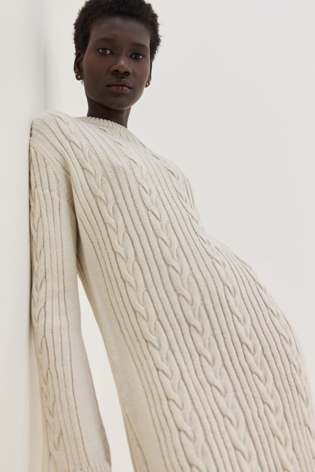 ALUDRA KNITTED DRESS BEIGE
