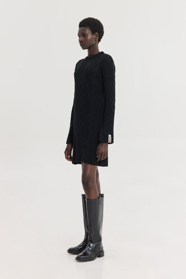 ALUDRA KNITTED DRESS BLACK
