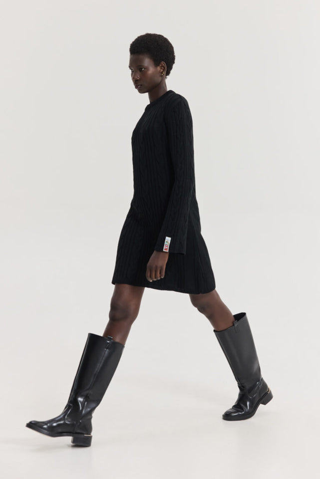 ALUDRA KNITTED DRESS BLACK