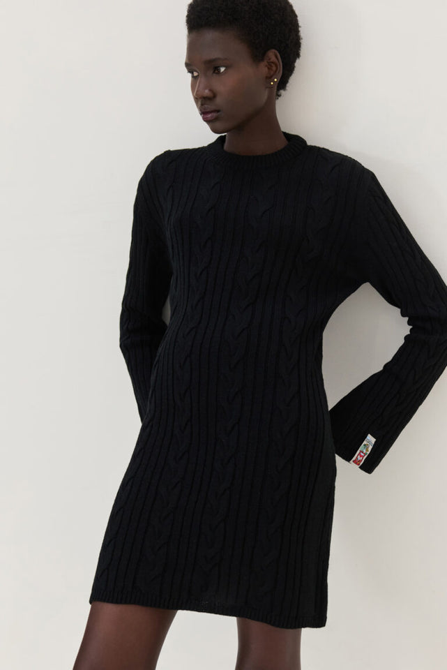 ALUDRA KNITTED DRESS BLACK
