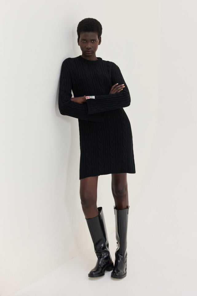 ALUDRA KNITTED DRESS BLACK