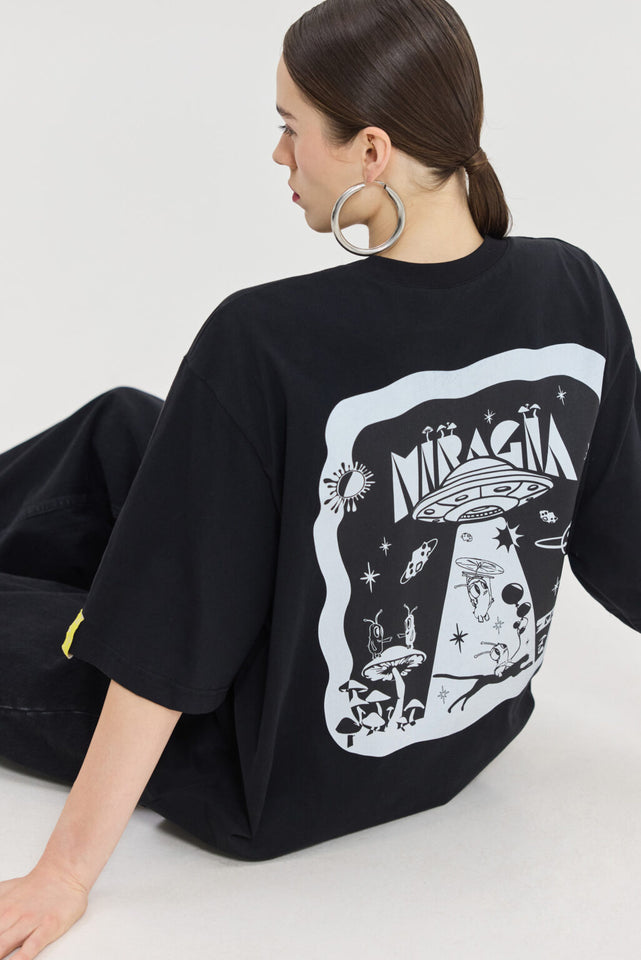 CHEETAH BLACK T-SHIRT SPACE