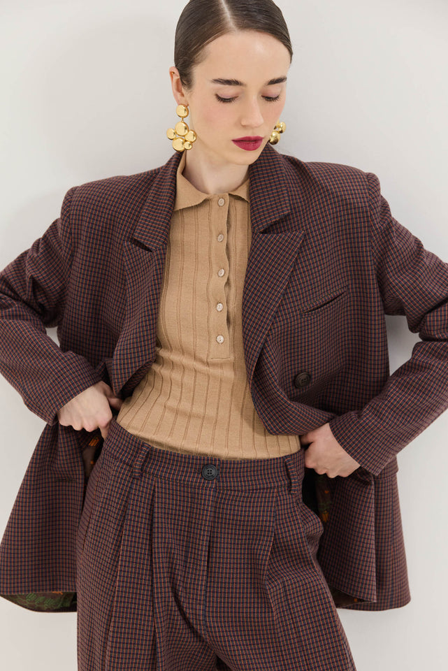 NAIROBI BLAZER ORANGE PLAID