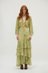 BARI DRESS GOLD GREEN