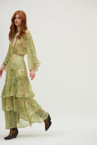 BARI DRESS GOLD GREEN