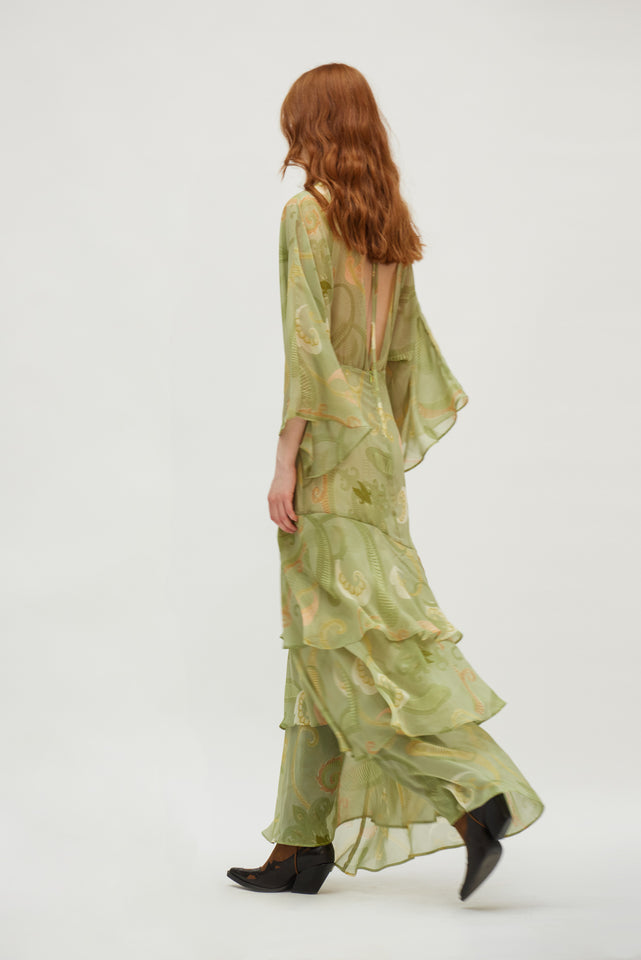 BARI DRESS GOLD GREEN