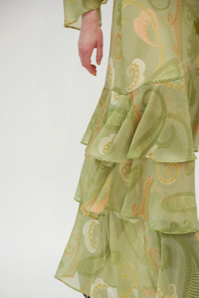 BARI DRESS GOLD GREEN