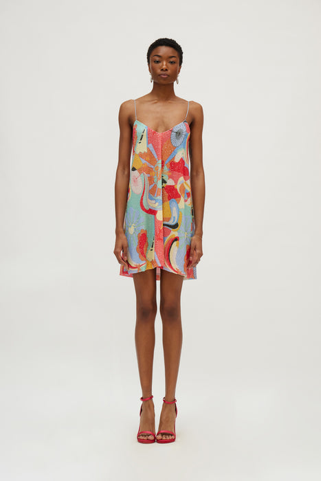 SIMONA DRESS WATERMELON RED