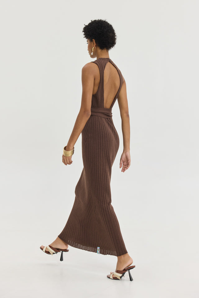 MOANA DRESS BROWN