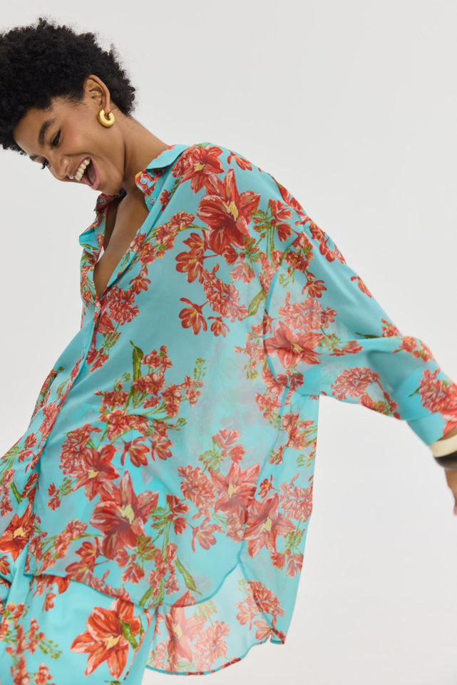 HEATHER SHIRT CRAYON AQUA