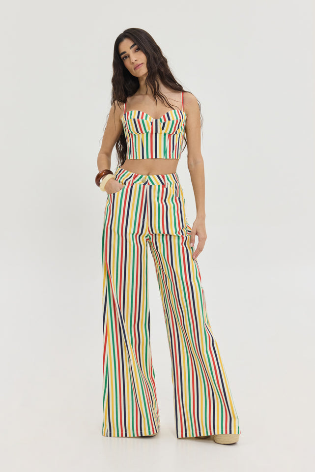 SALEM DENIM PANTS MULTICOLOR STRIPES