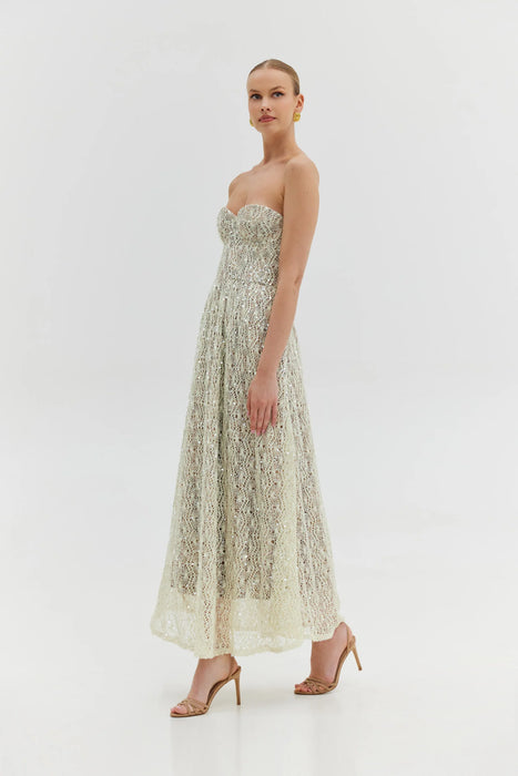 CRYSTAL DRESS TAUPE