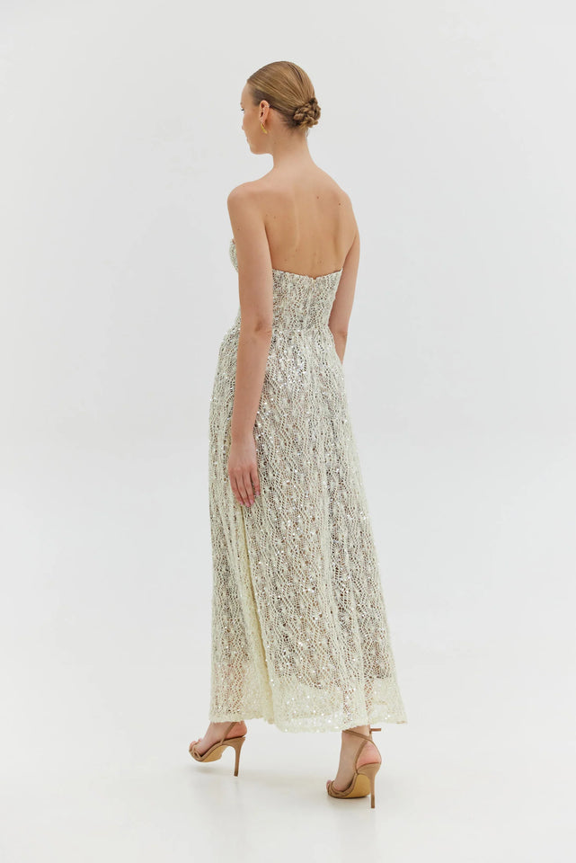 CRYSTAL DRESS TAUPE
