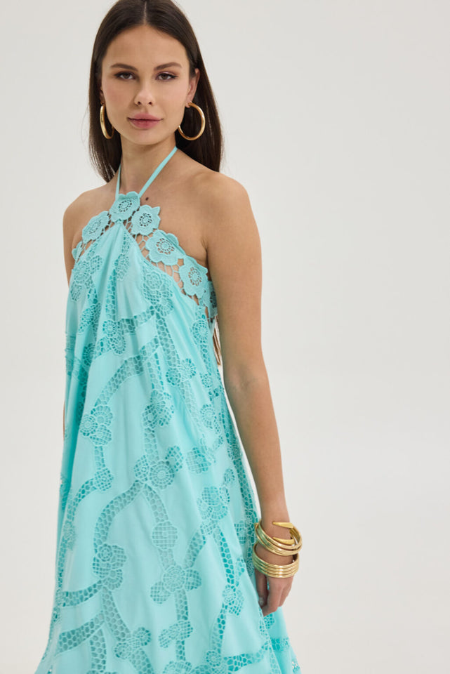 BLOOM DRESS AQUA