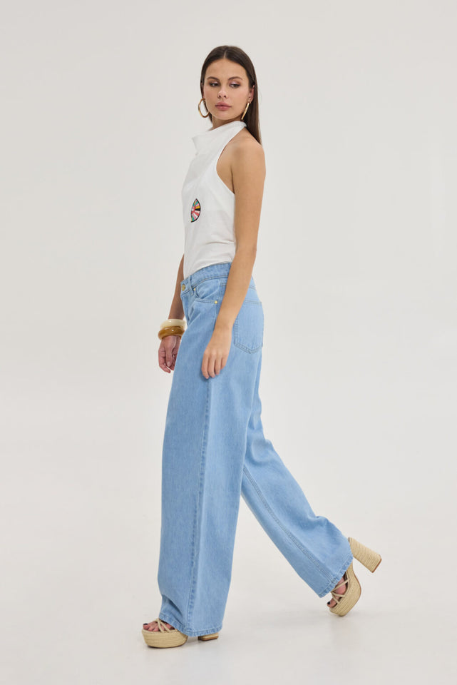 BAFALO DENIM PANTS LIGHT BLUE