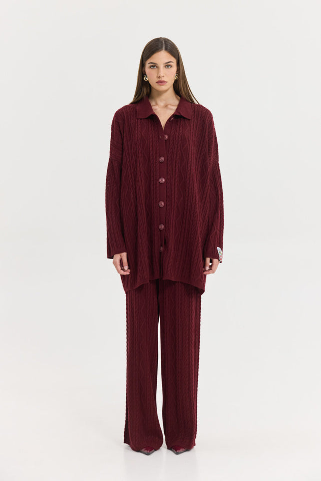 PALERMO KNITTED PANTS BORDEAUX