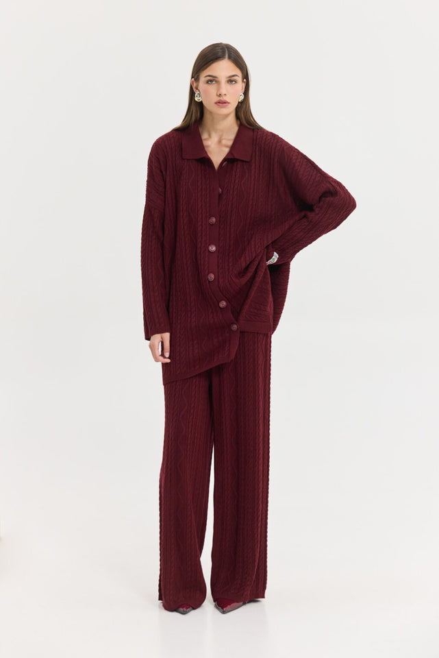 PALERMO KNITTED PANTS BORDEAUX