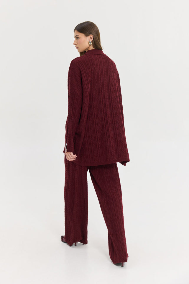 PALERMO KNITTED PANTS BORDEAUX