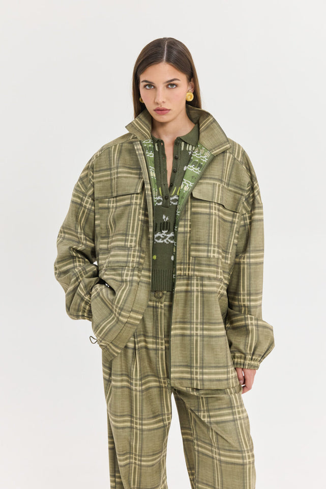 ORION BLAZER OLIVE PLAID