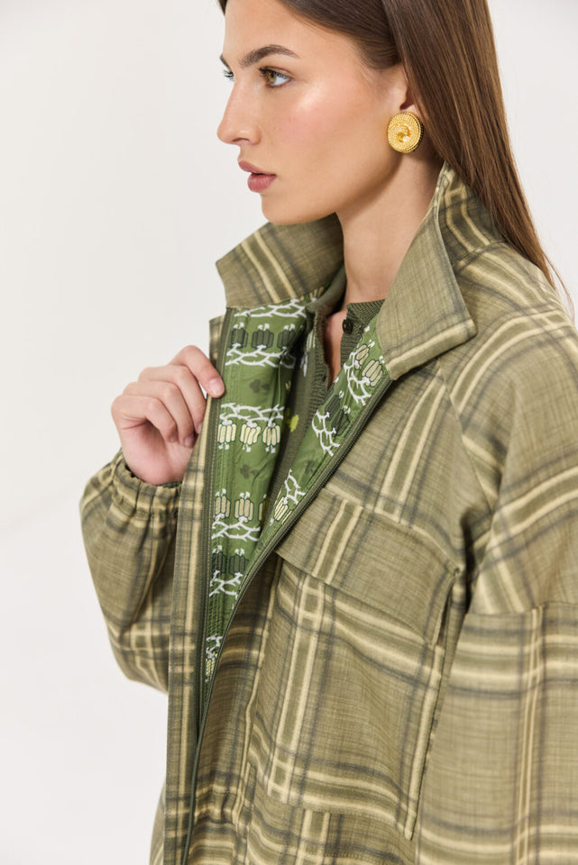 ORION BLAZER OLIVE PLAID