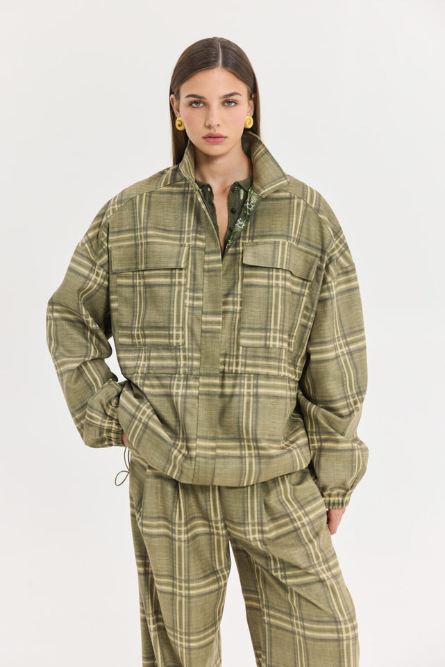 ORION BLAZER OLIVE PLAID