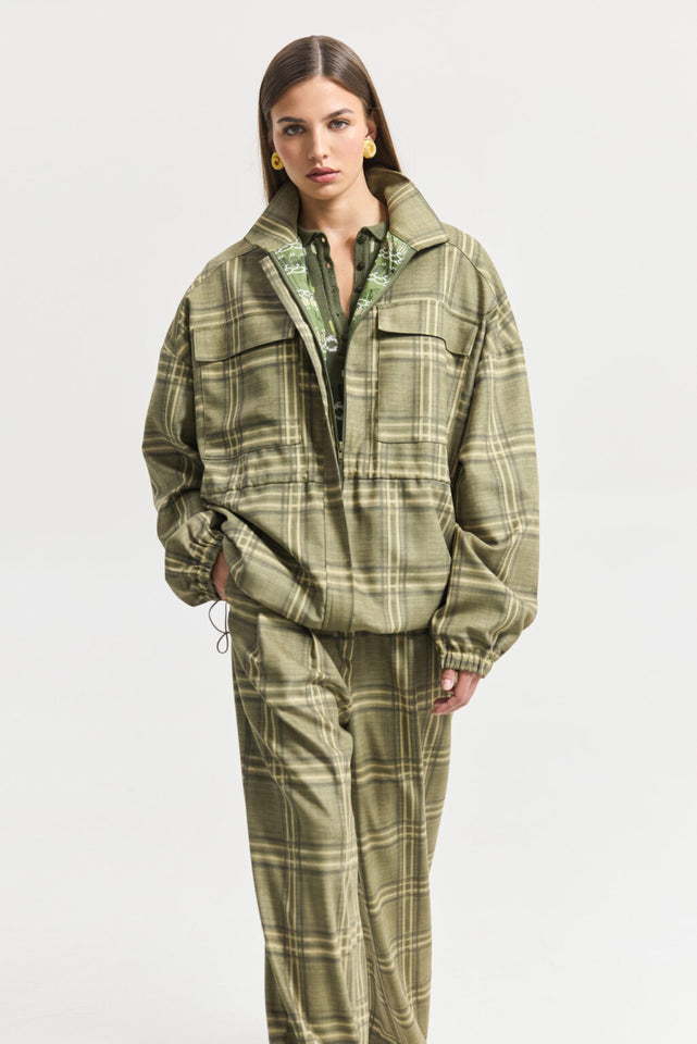 ORION BLAZER OLIVE PLAID