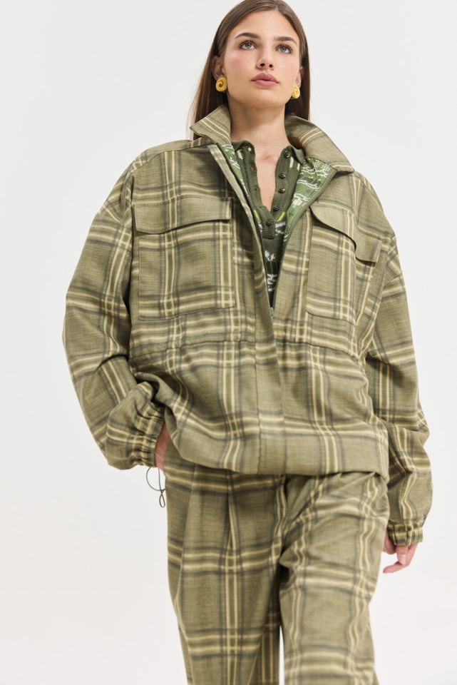 ORION BLAZER OLIVE PLAID