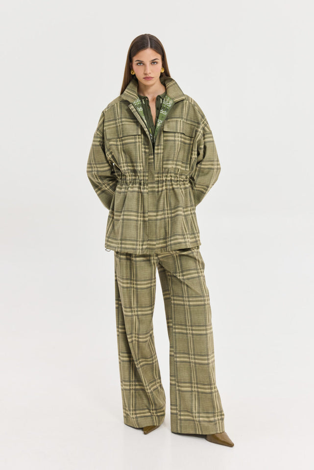 ORION BLAZER OLIVE PLAID