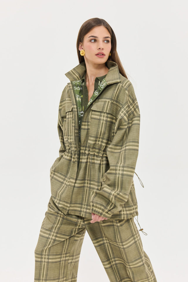 ORION BLAZER OLIVE PLAID