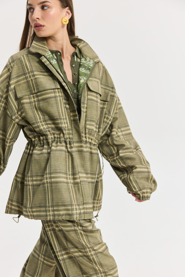 ORION BLAZER OLIVE PLAID