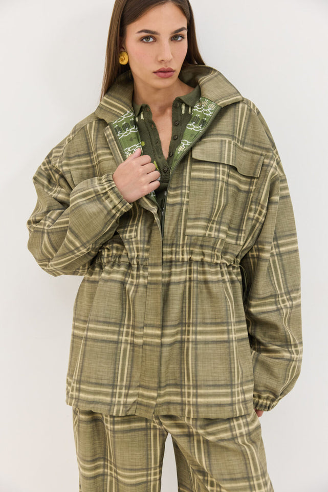 ORION BLAZER OLIVE PLAID