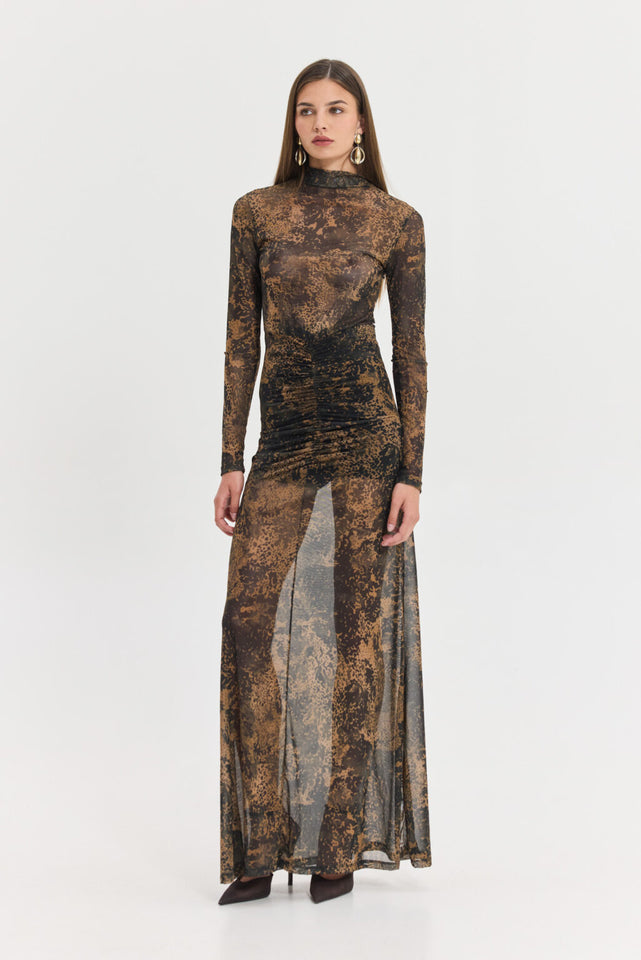 MANDARINO DRESS BROWN