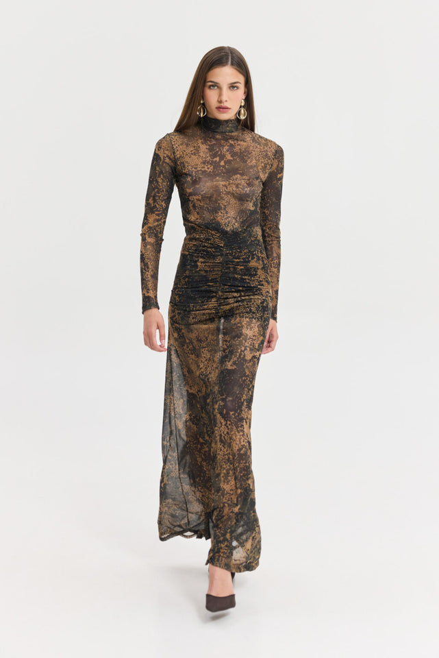 MANDARINO DRESS BROWN