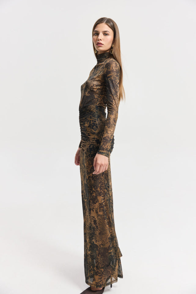 MANDARINO DRESS BROWN