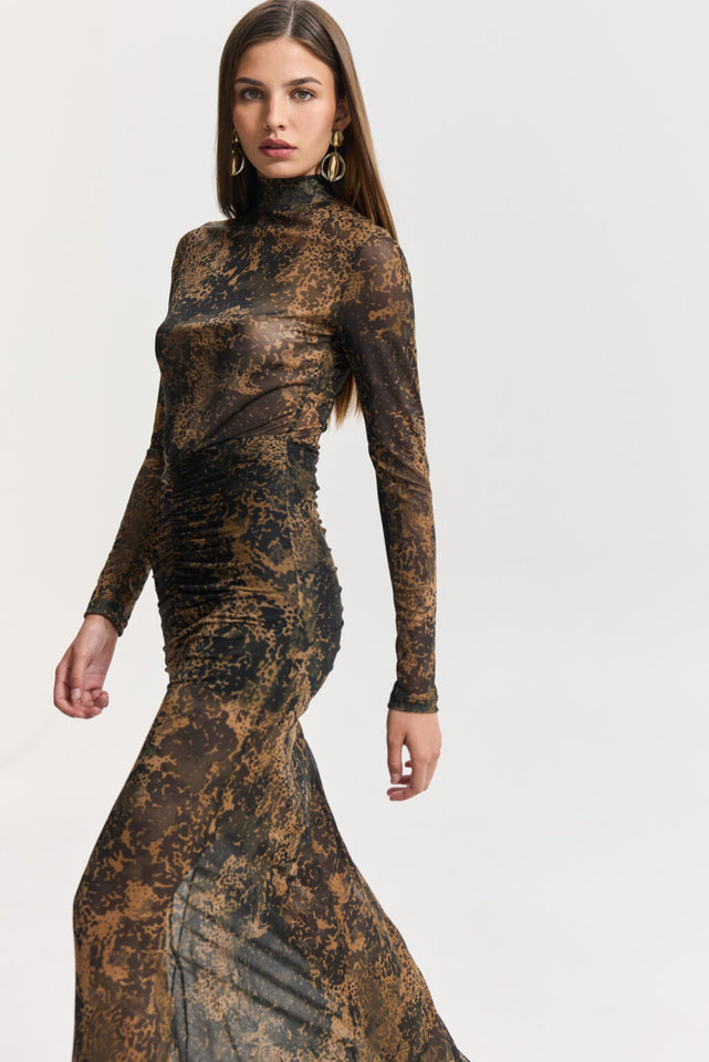 MANDARINO DRESS BROWN