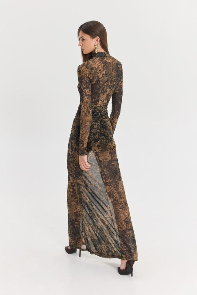 MANDARINO DRESS BROWN