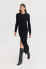 PUNCH KNITTED DRESS BLACK