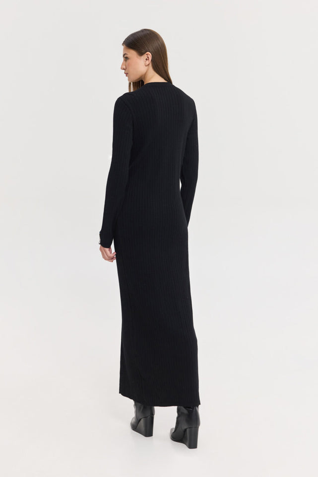 PUNCH KNITTED DRESS BLACK