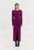 PUNCH KNITTED DRESS BORDEAUX