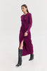 PUNCH KNITTED DRESS BORDEAUX
