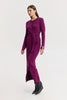 PUNCH KNITTED DRESS BORDEAUX