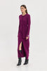 PUNCH KNITTED DRESS BORDEAUX