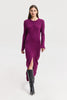 PUNCH KNITTED DRESS BORDEAUX